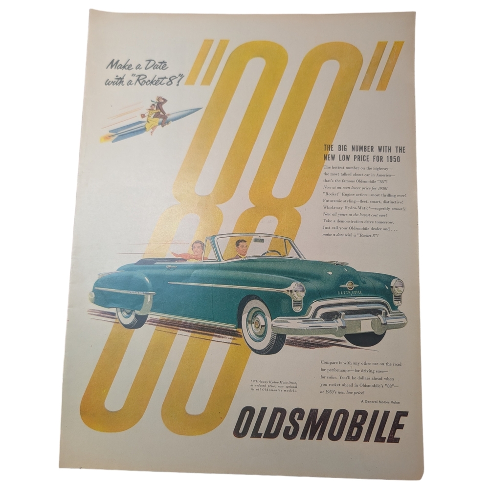 1950 Oldsmobile 88 | Spred Satin Paint - Full Page Color Advertisement